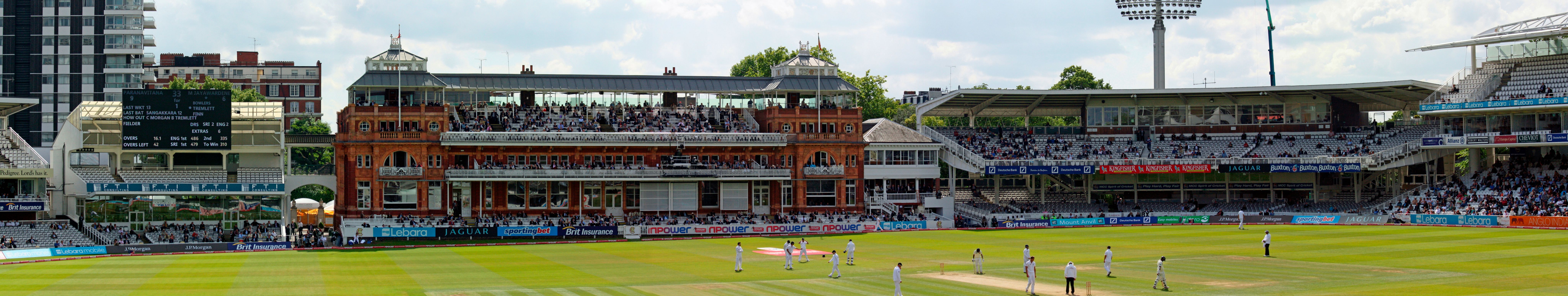 Panoramic view of Lord's Cricket Ground during a match
