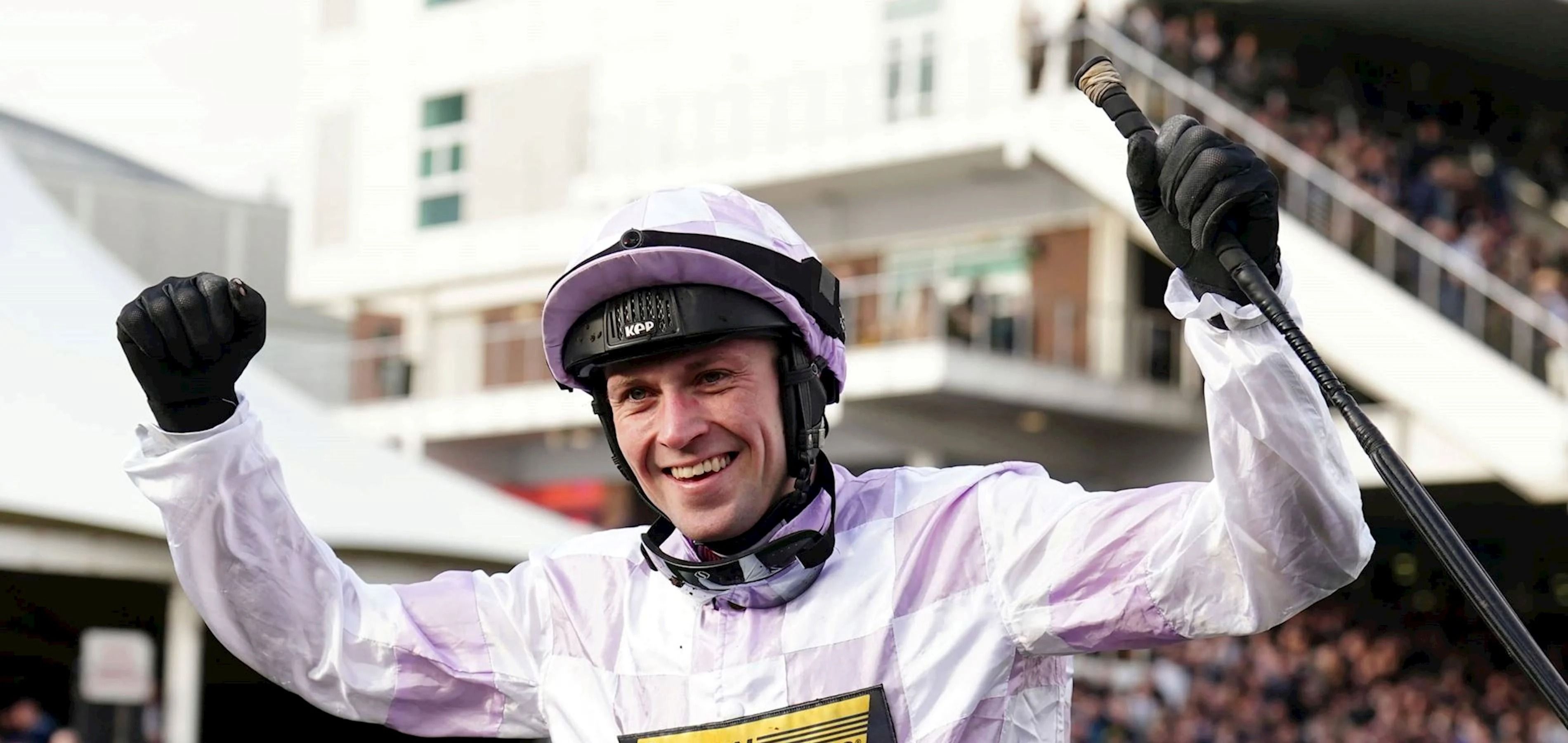 Jockeys celebrating