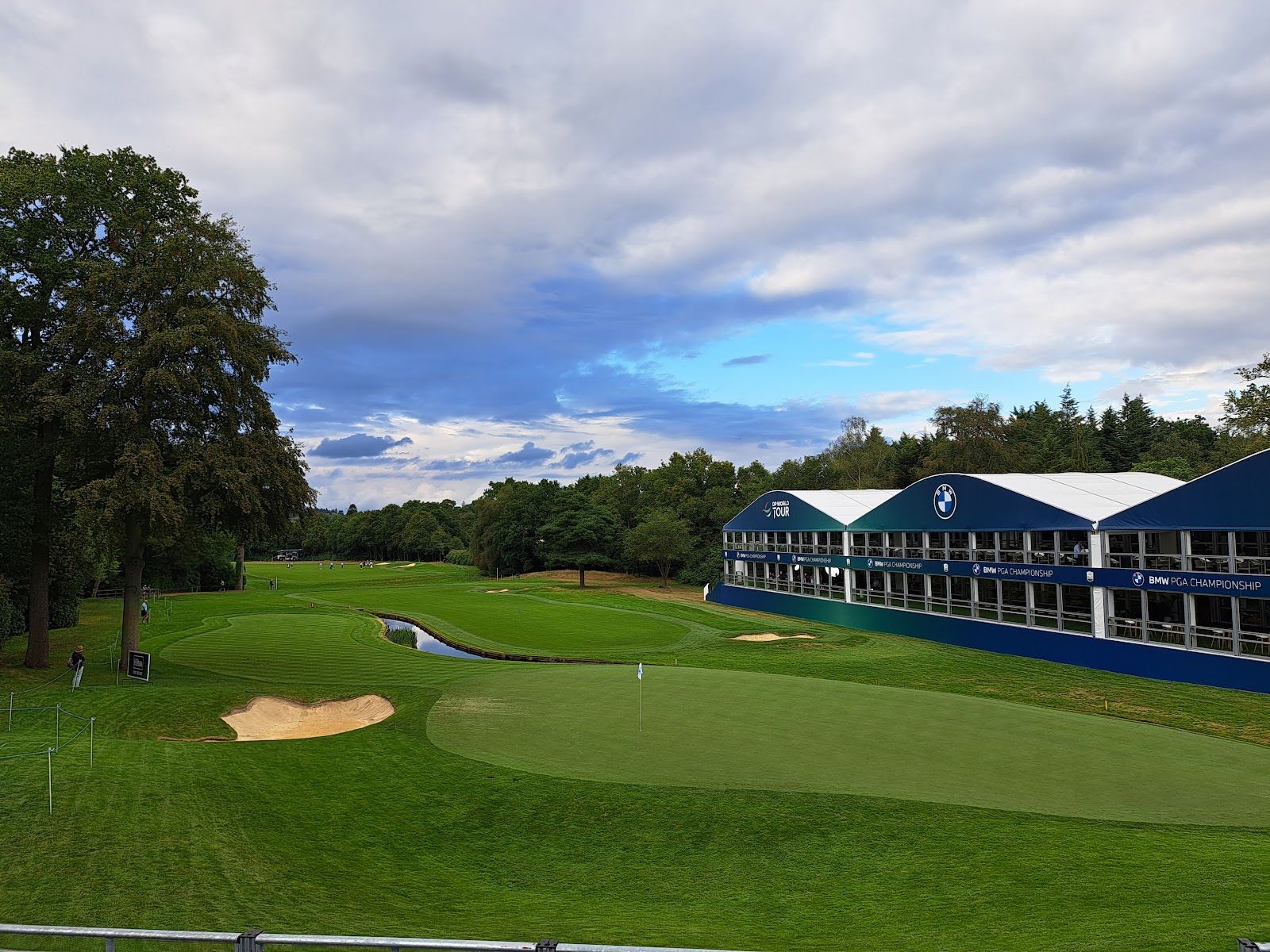 The Championship Village hospitality structures beside the 18th at Wentworth
