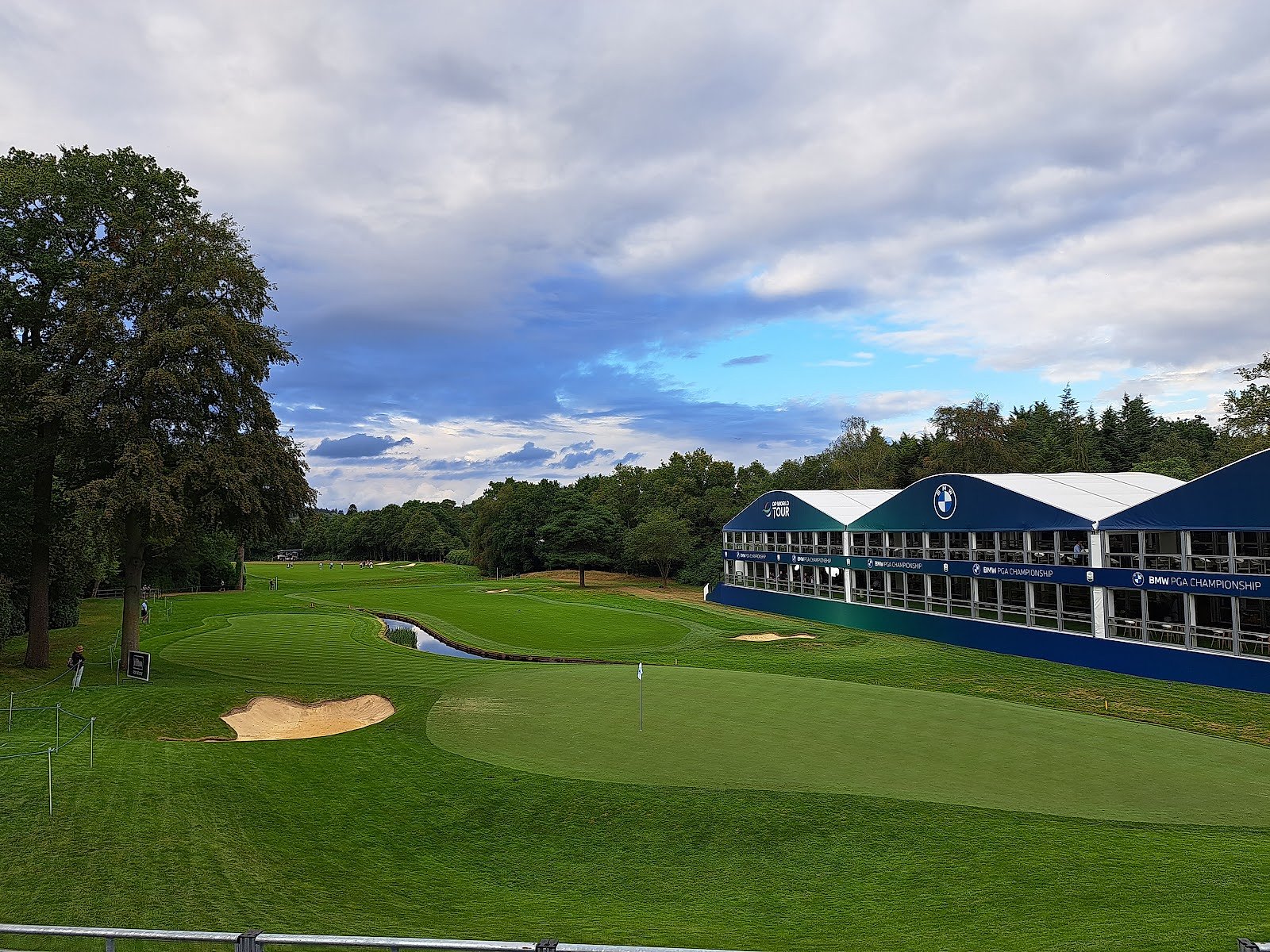 The Championship Village hospitality structures beside the 18th at Wentworth