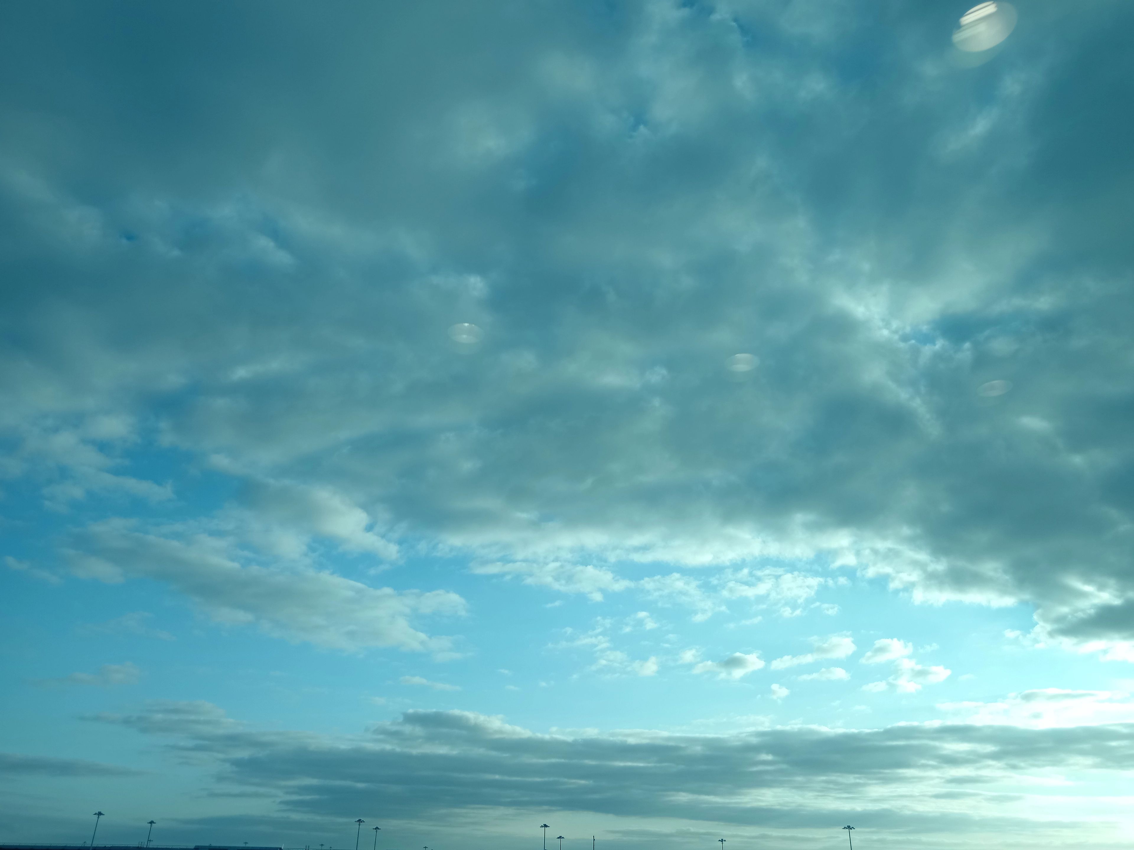 Layered cloud cover over a London sky