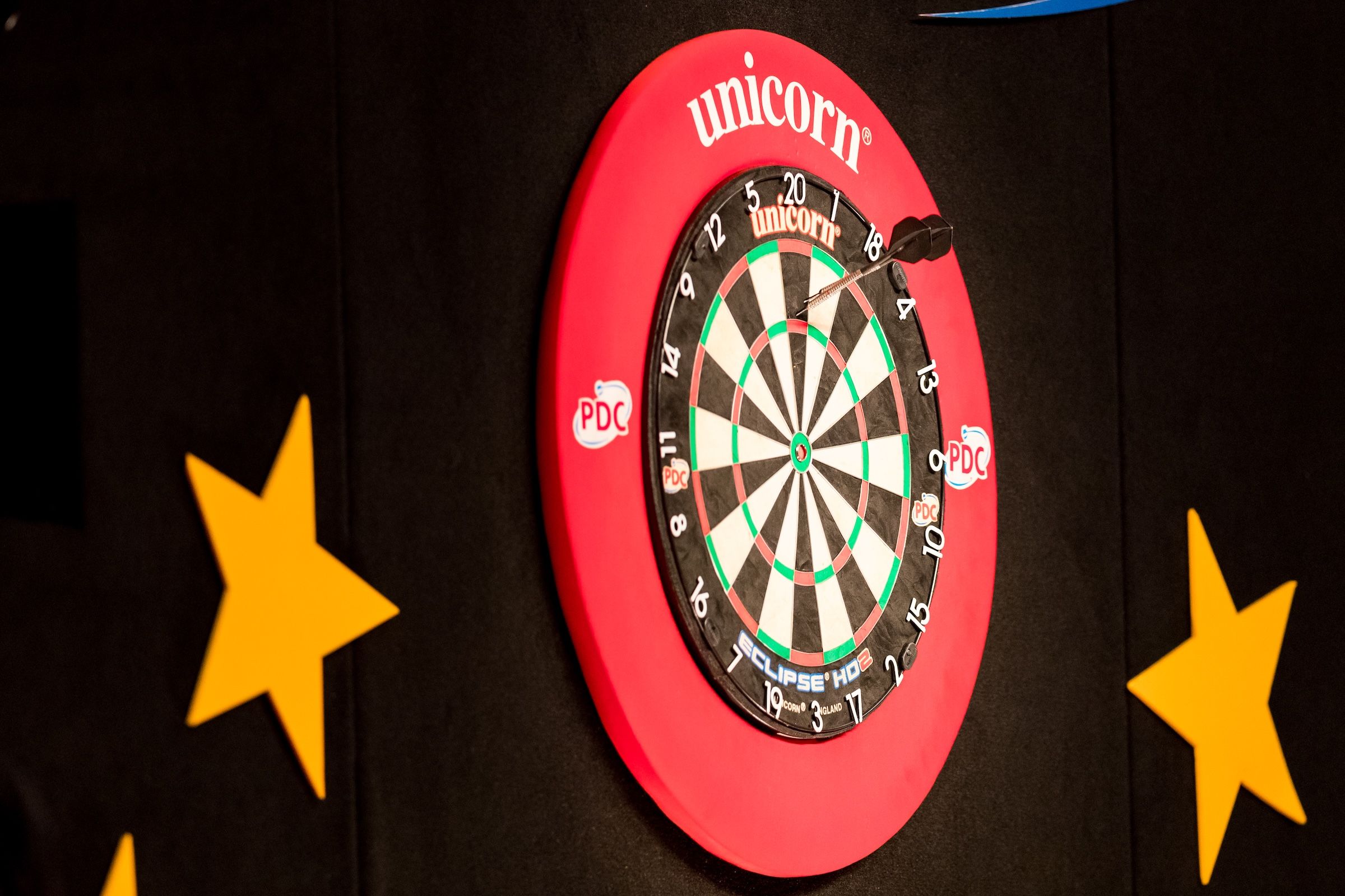 Professional darts competition on stage