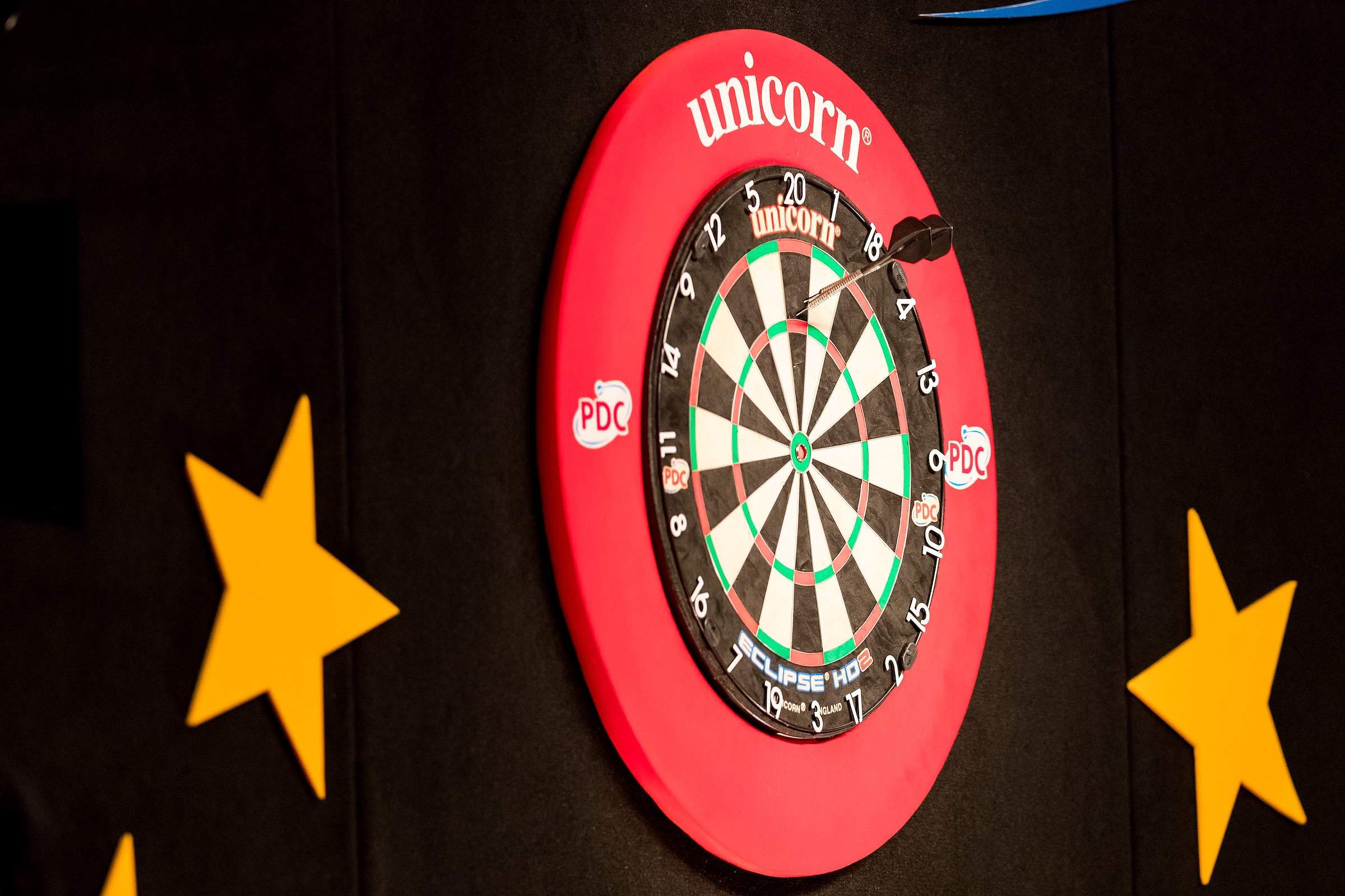 Professional darts competition on stage