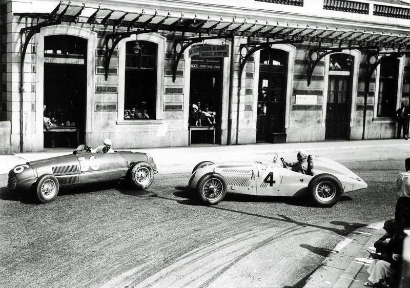 Historic Grand Prix cars racing through the streets of Monaco