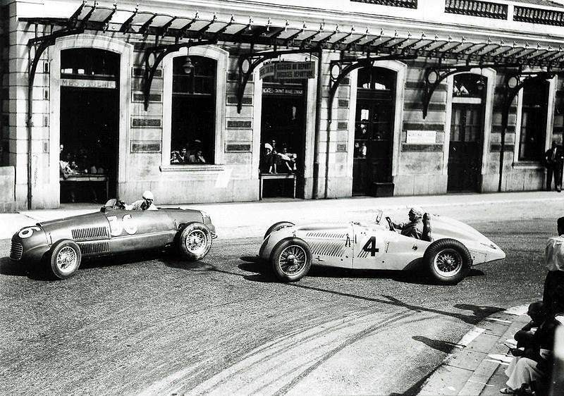 Historic Grand Prix cars racing through the streets of Monaco