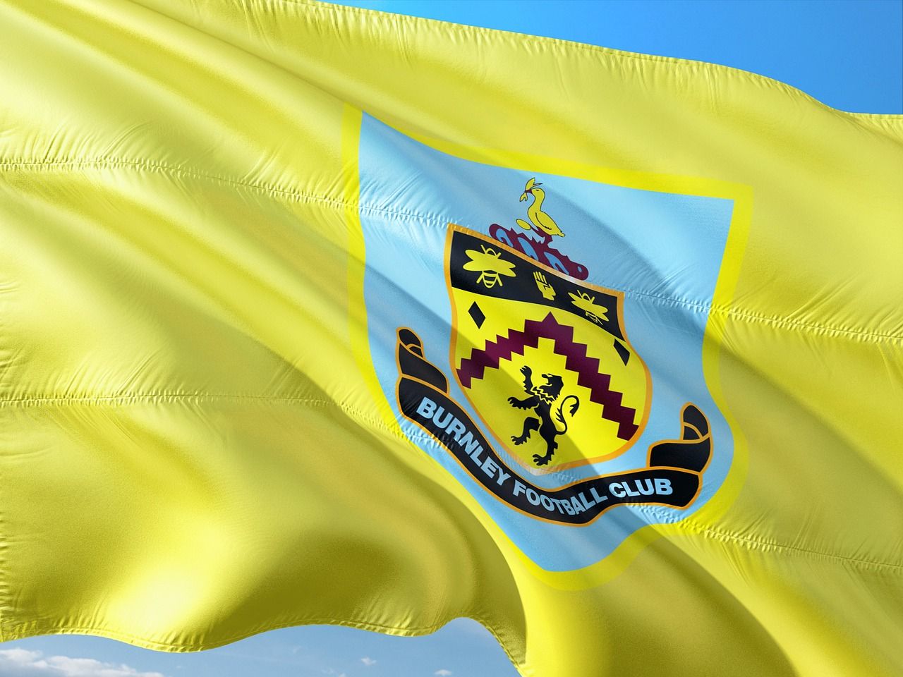 Burnley FC flag at a Premier League ground