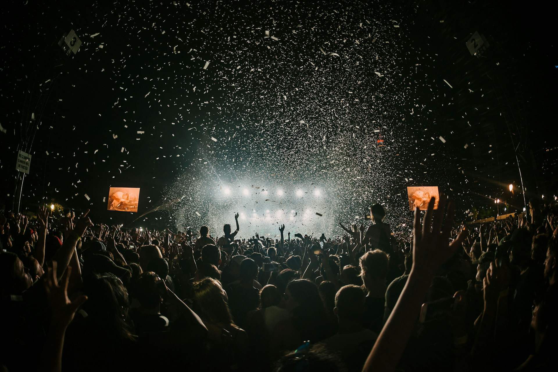 Live entertainment event with audience and stage