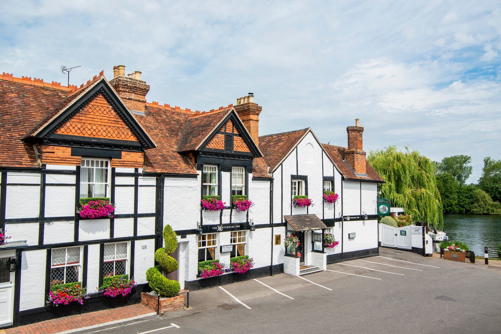 The Waterside Inn dining room overlooking the Thames
