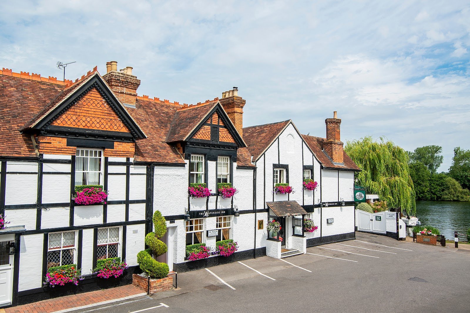 The Waterside Inn dining room overlooking the Thames