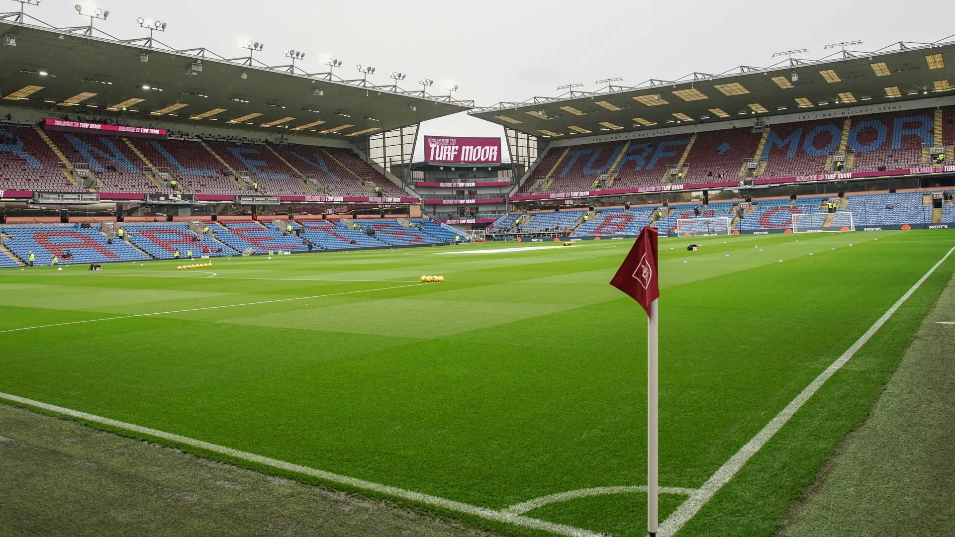 Burnley FC players in action during a match at Turf Moor