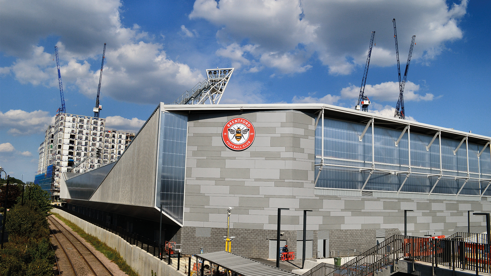Brentford FC players at the Gtech Community Stadium