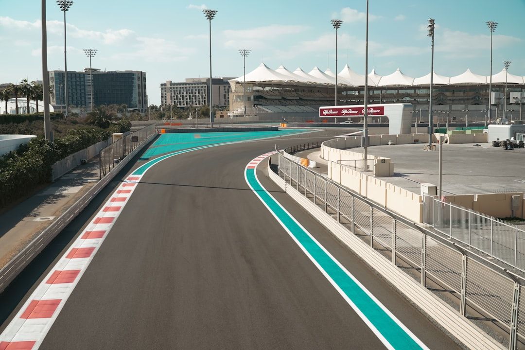 Yas Marina Circuit viewed from a distance during the Abu Dhabi Grand Prix