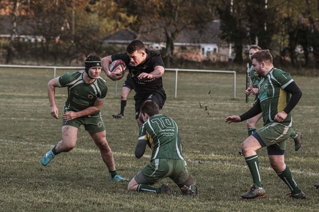 Rugby union match action during a professional era fixture