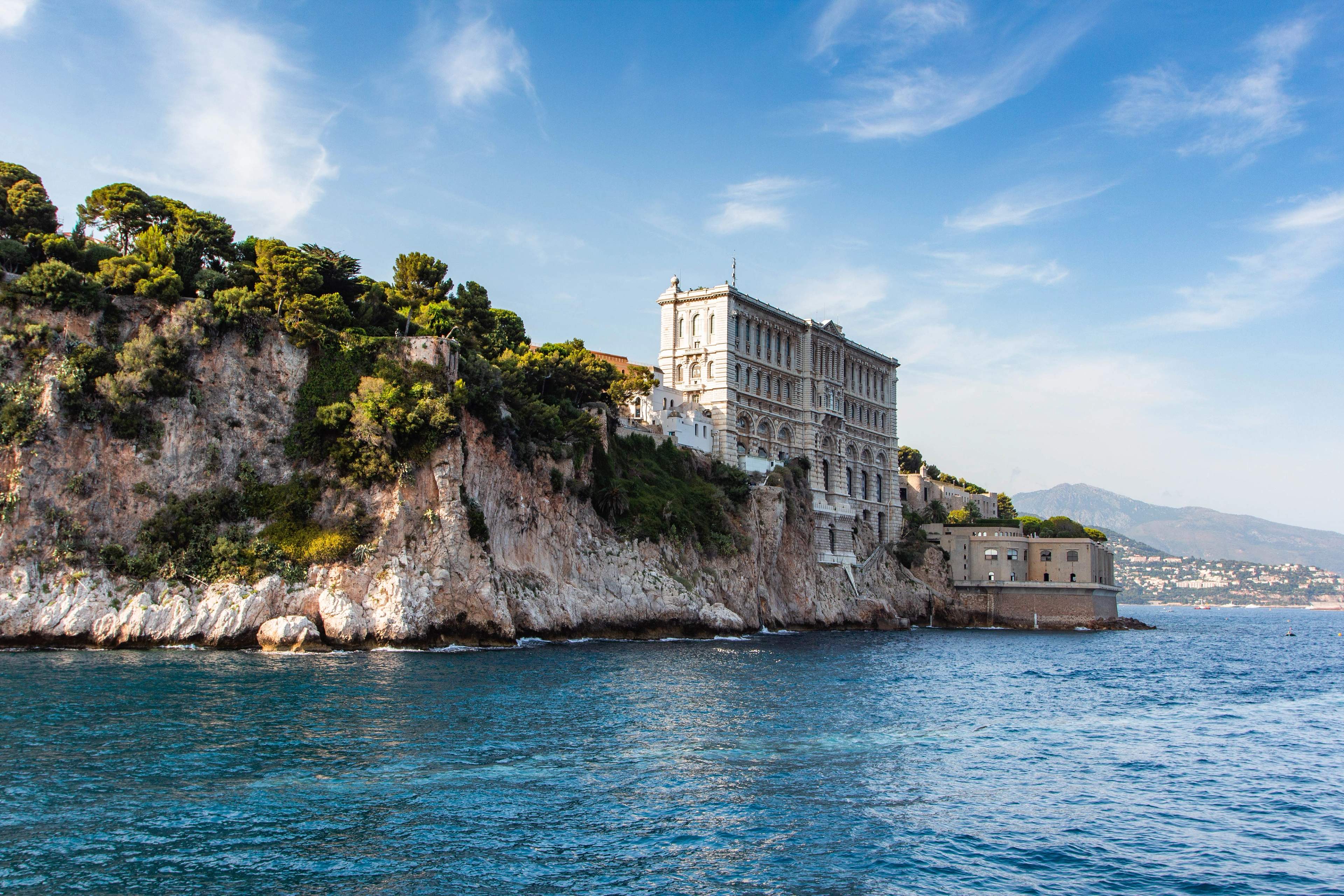 The Oceanographic Museum of Monaco built into the cliff face of the Rock