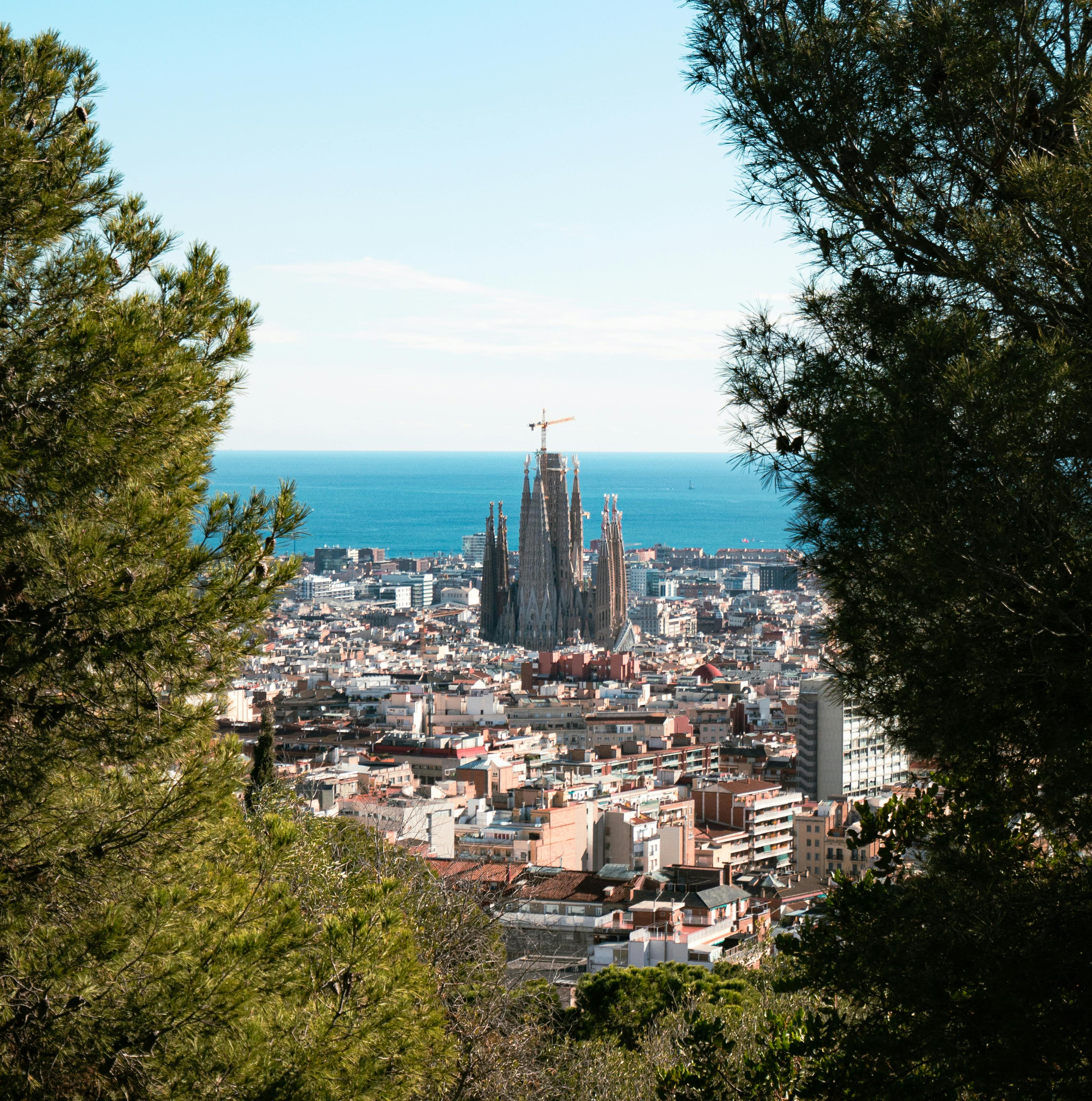 Barcelona city with ocean view