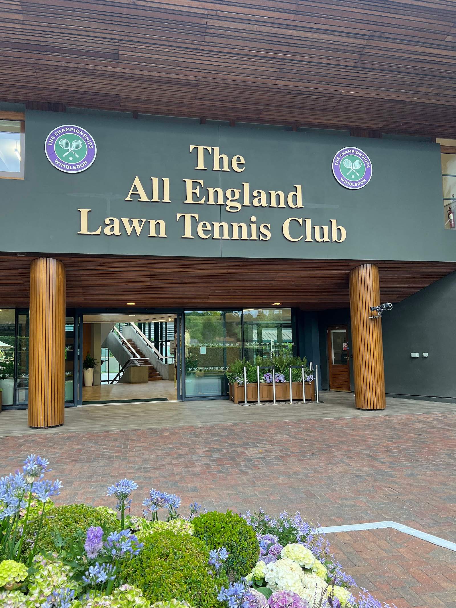 The entrance to the All England Lawn Tennis Club at Wimbledon