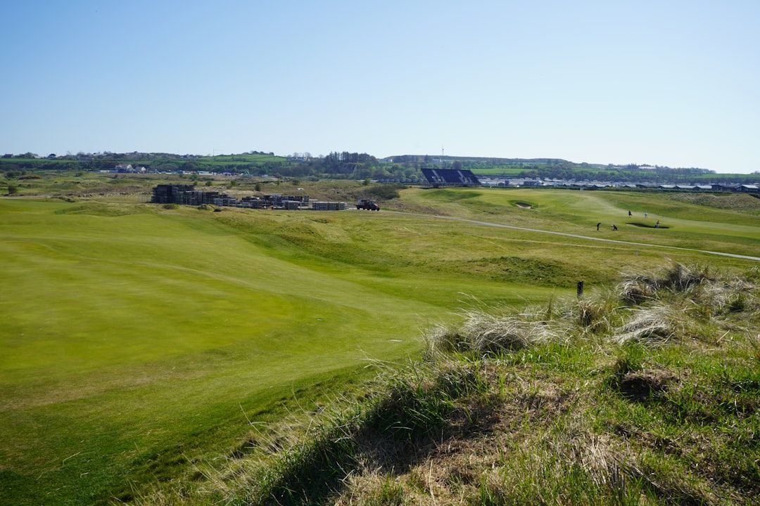 A links golf course prepared for The Open Championship