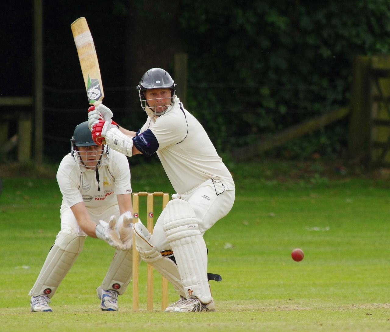 A batsman playing an elegant shot, reminiscent of Zaheer Abbas's masterful 274