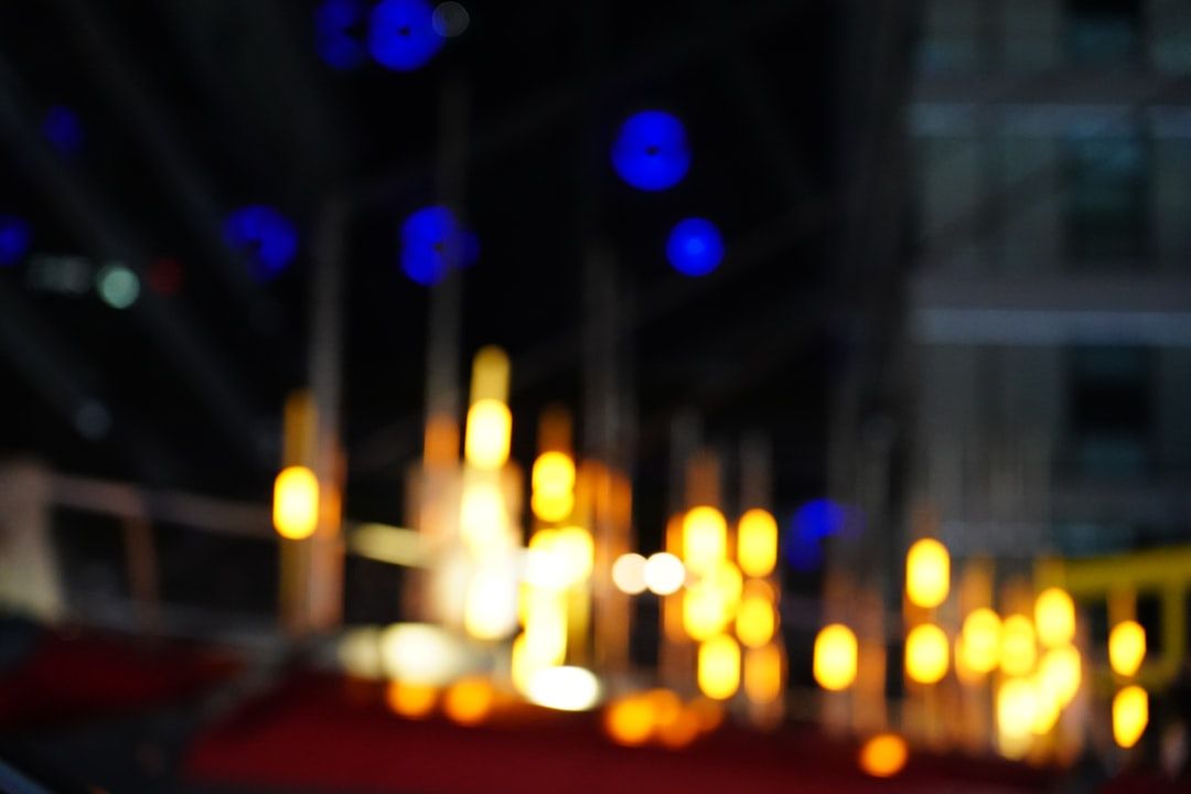 Red carpet at an awards ceremony venue at night