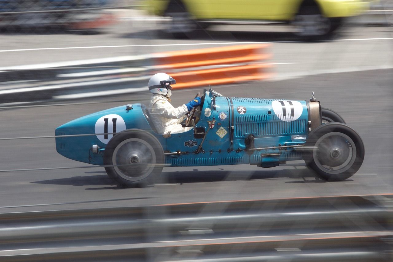 Historic racing car at the Monaco Grand Prix circuit