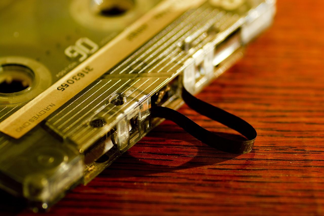 Retro cassette tape evoking the 1990s pop music era