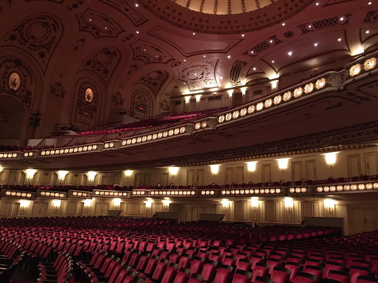 Interior of a grand classical concert hall, evoking the Victorian origins of the Promenade Concerts