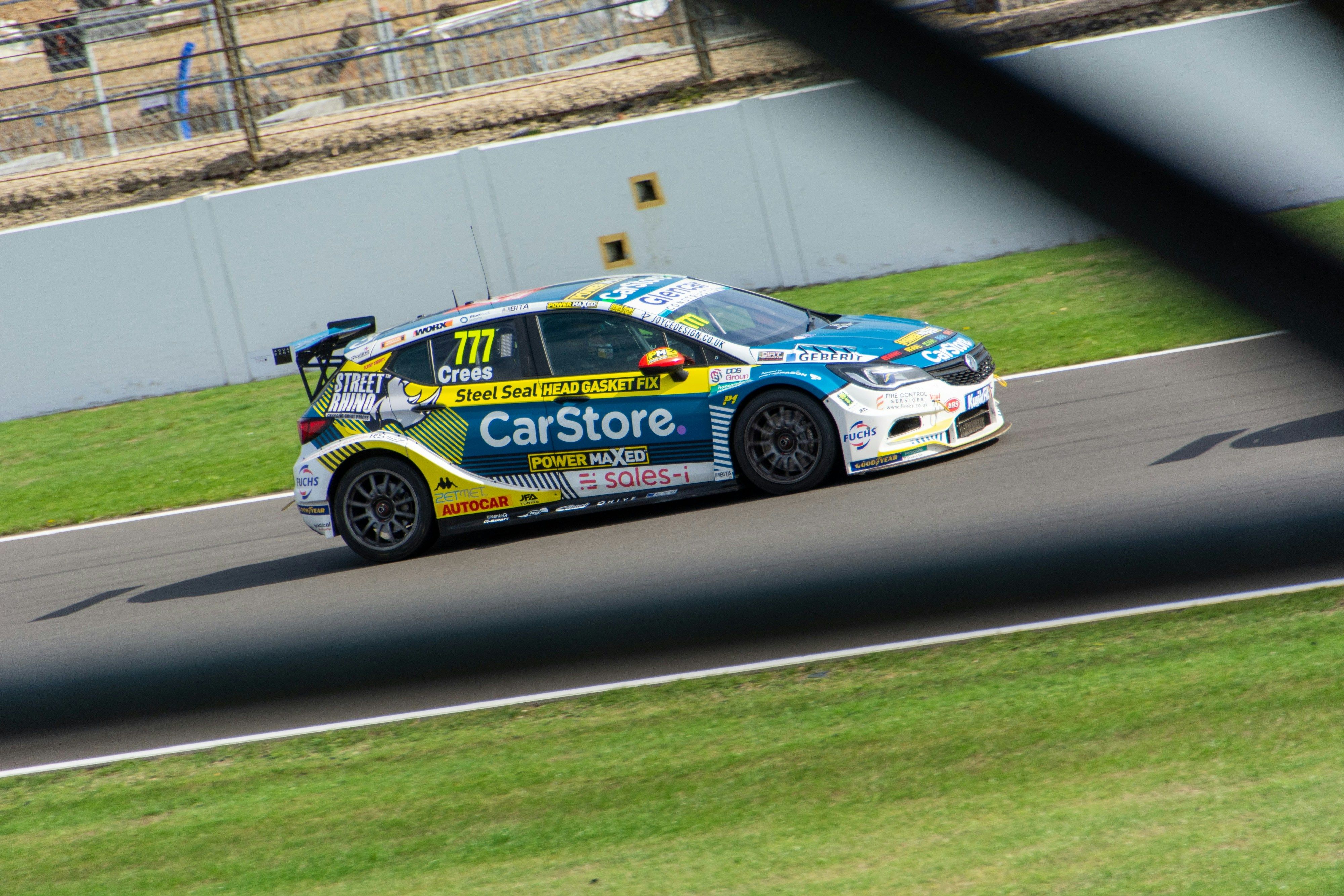 A race car on the Silverstone Circuit