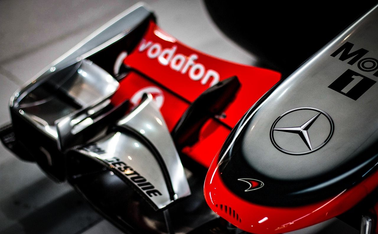 Mercedes Formula 1 car racing at speed