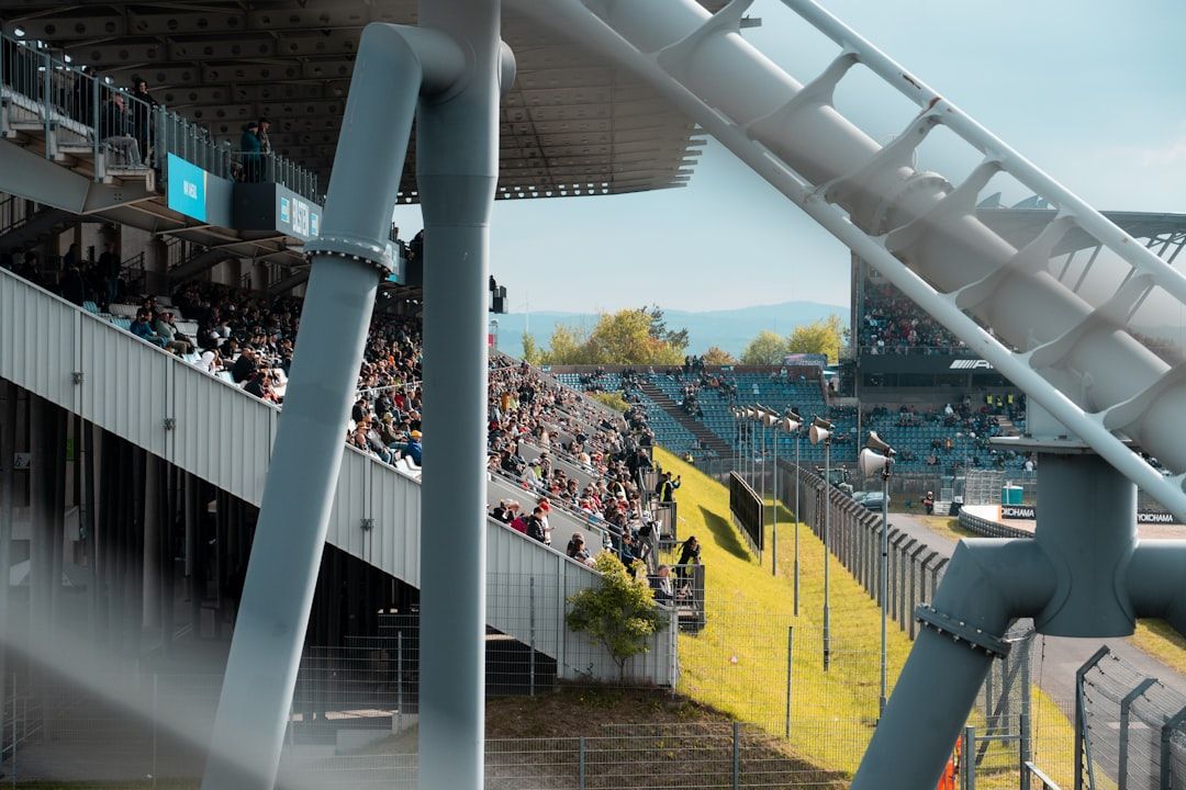 The modern Ascot Racecourse grandstand