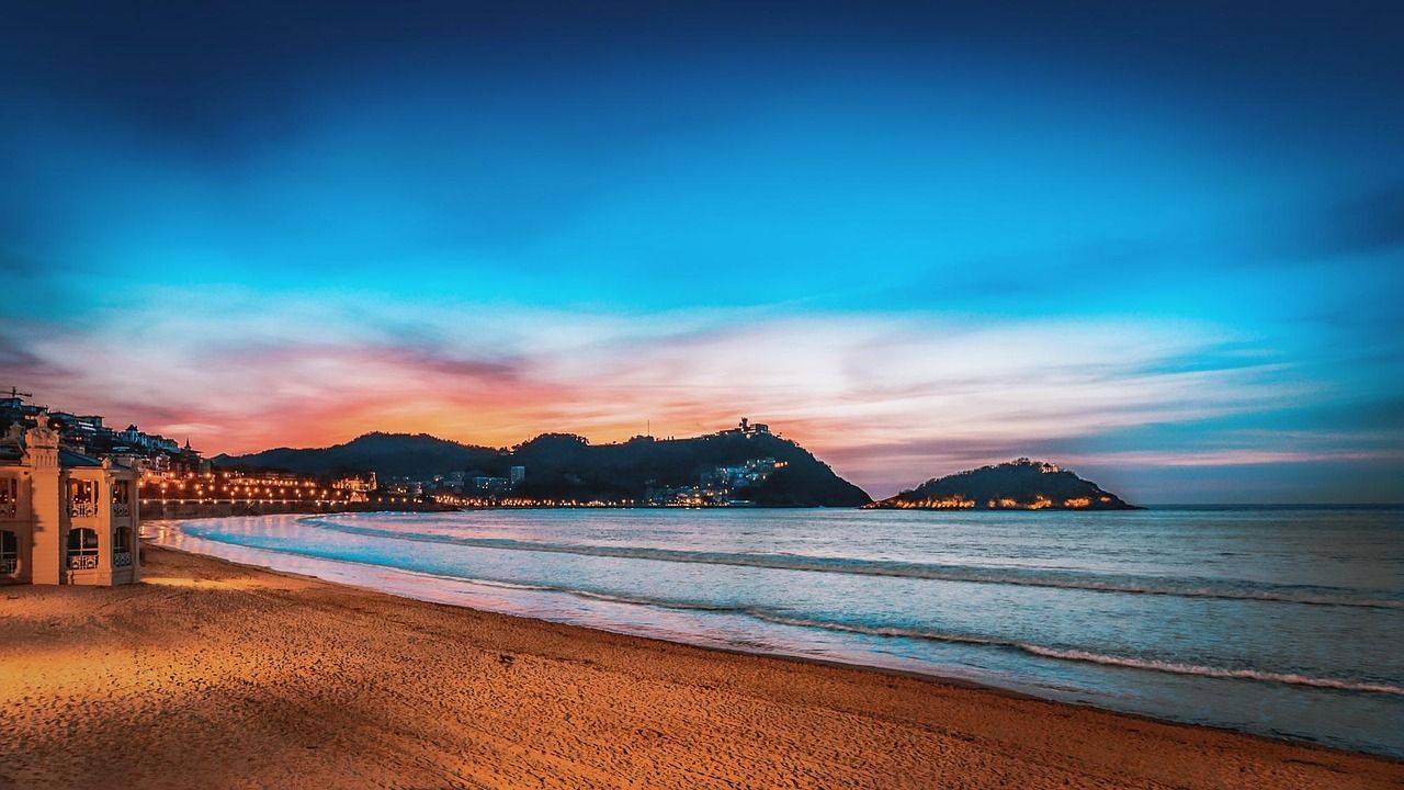 Sunset panorama over San Sebastián, a city defined by its extraordinary culinary heritage
