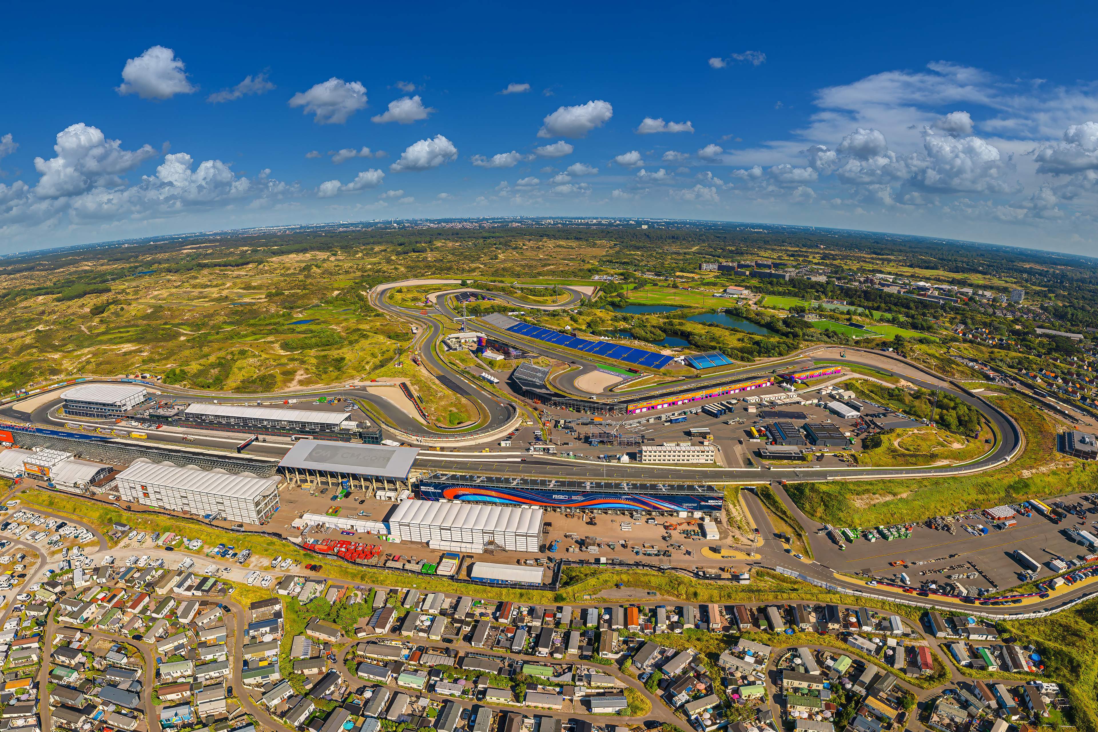 Circuit Zandvoort's banked corners from the grandstand
