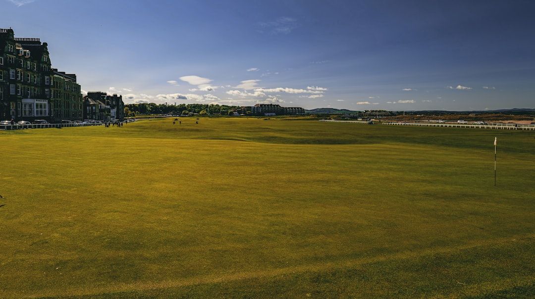 St Andrews fairway and clubhouse, home of the Royal and Ancient Golf Club