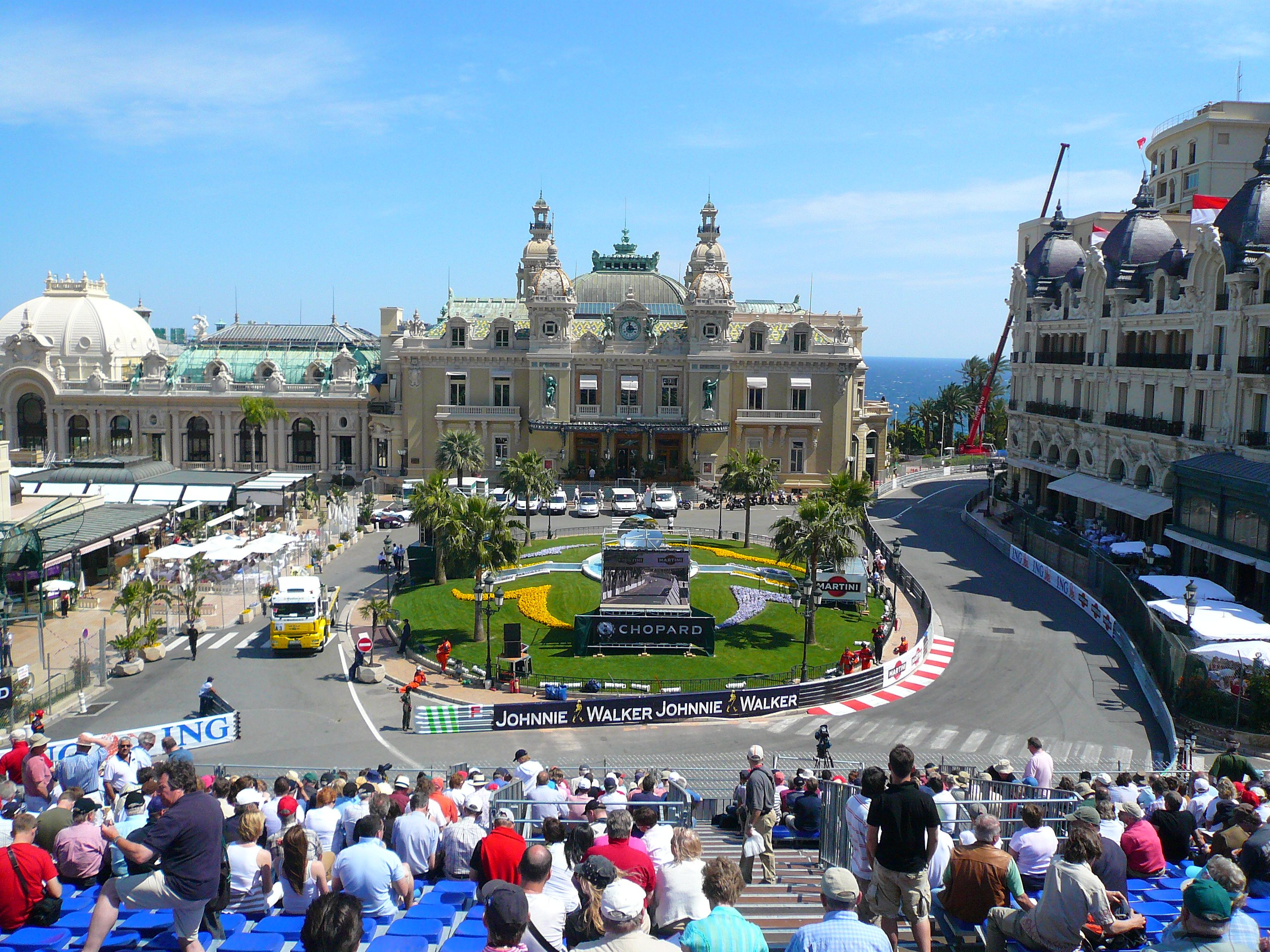 Monaco Grand Prix racing through the streets of Monte Carlo