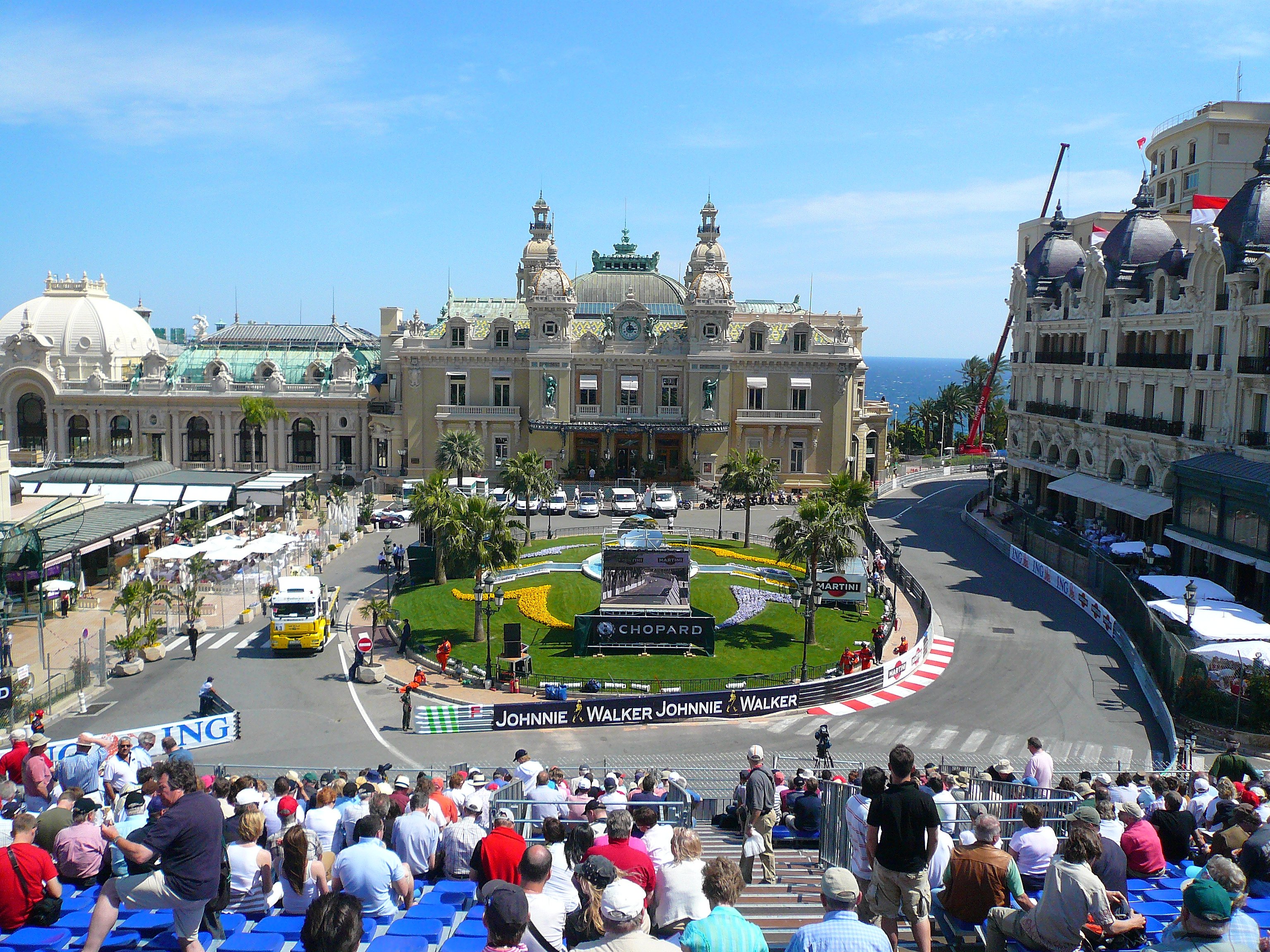Monaco Grand Prix racing through the streets of Monte Carlo