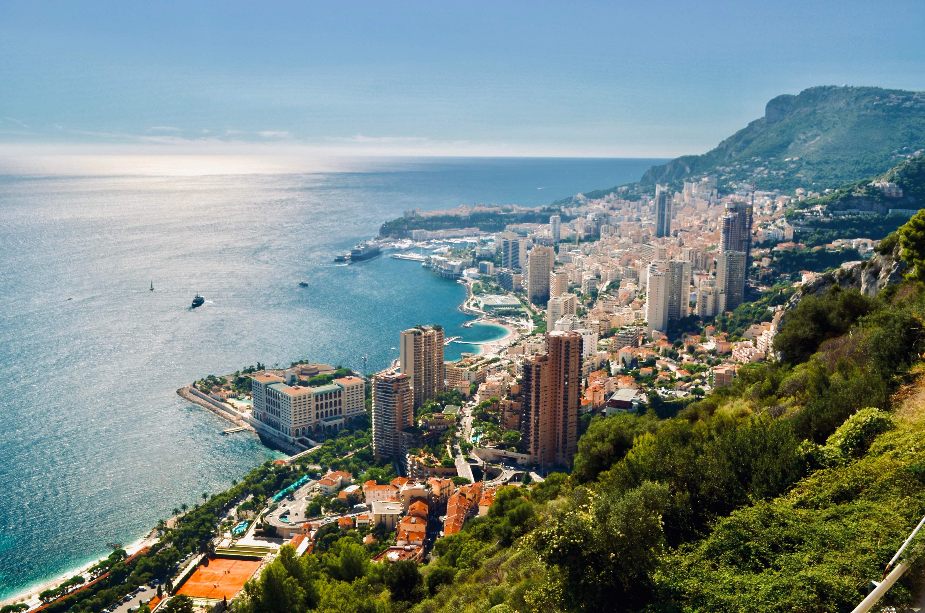 Monaco harbour under a clear Mediterranean sky