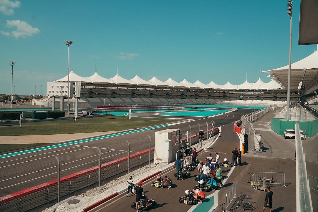 Grandstand crowds at Yas Marina Circuit during the Abu Dhabi Grand Prix