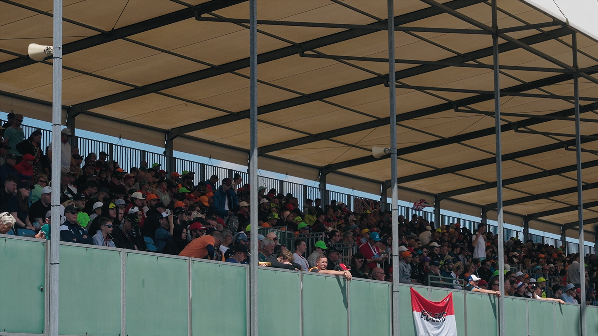 Silverstone grandstand and modern facilities at the British Grand Prix