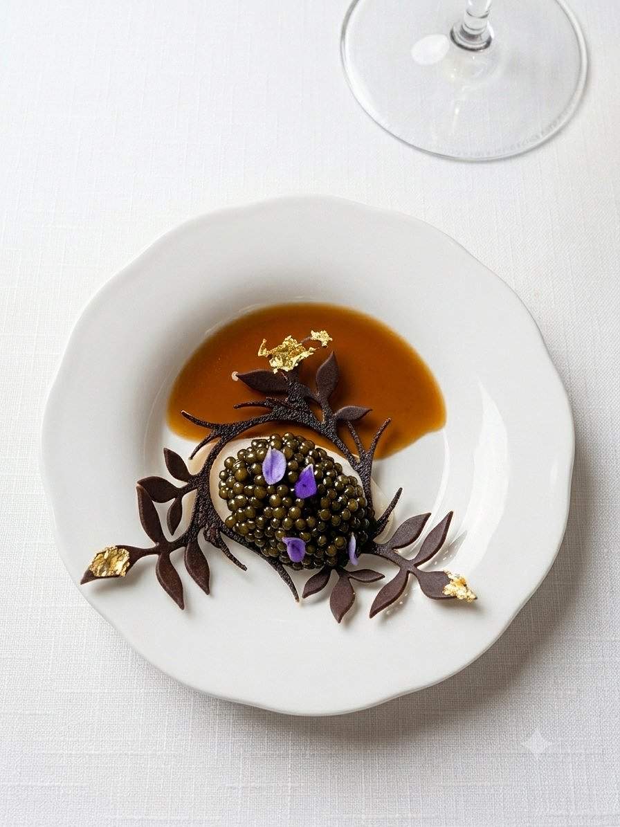 A glazed tasting-menu dish at Amelia by Paulo Airaudo