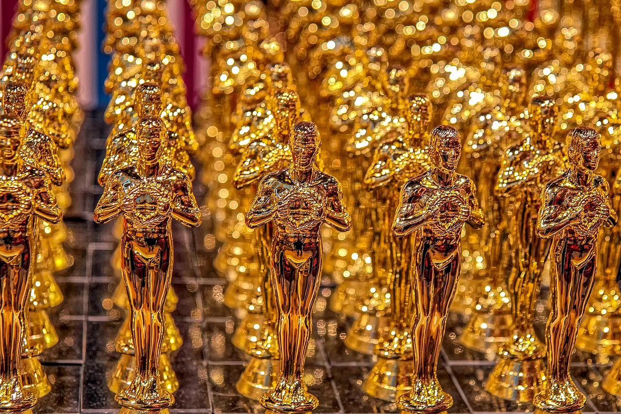 An Oscar statuette, representing Adele's Academy Award win for the Bond theme Skyfall