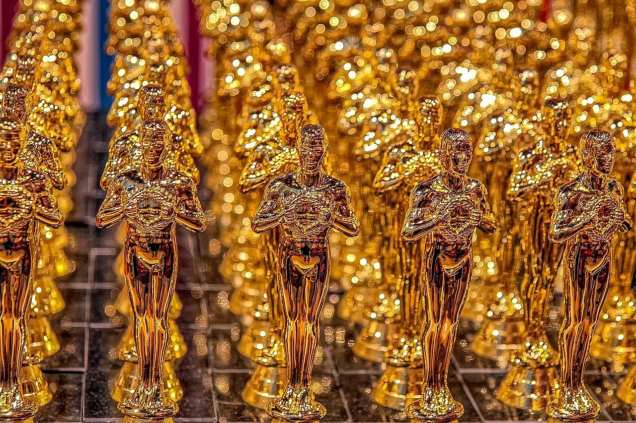 An Oscar statuette, representing Adele's Academy Award win for the Bond theme Skyfall
