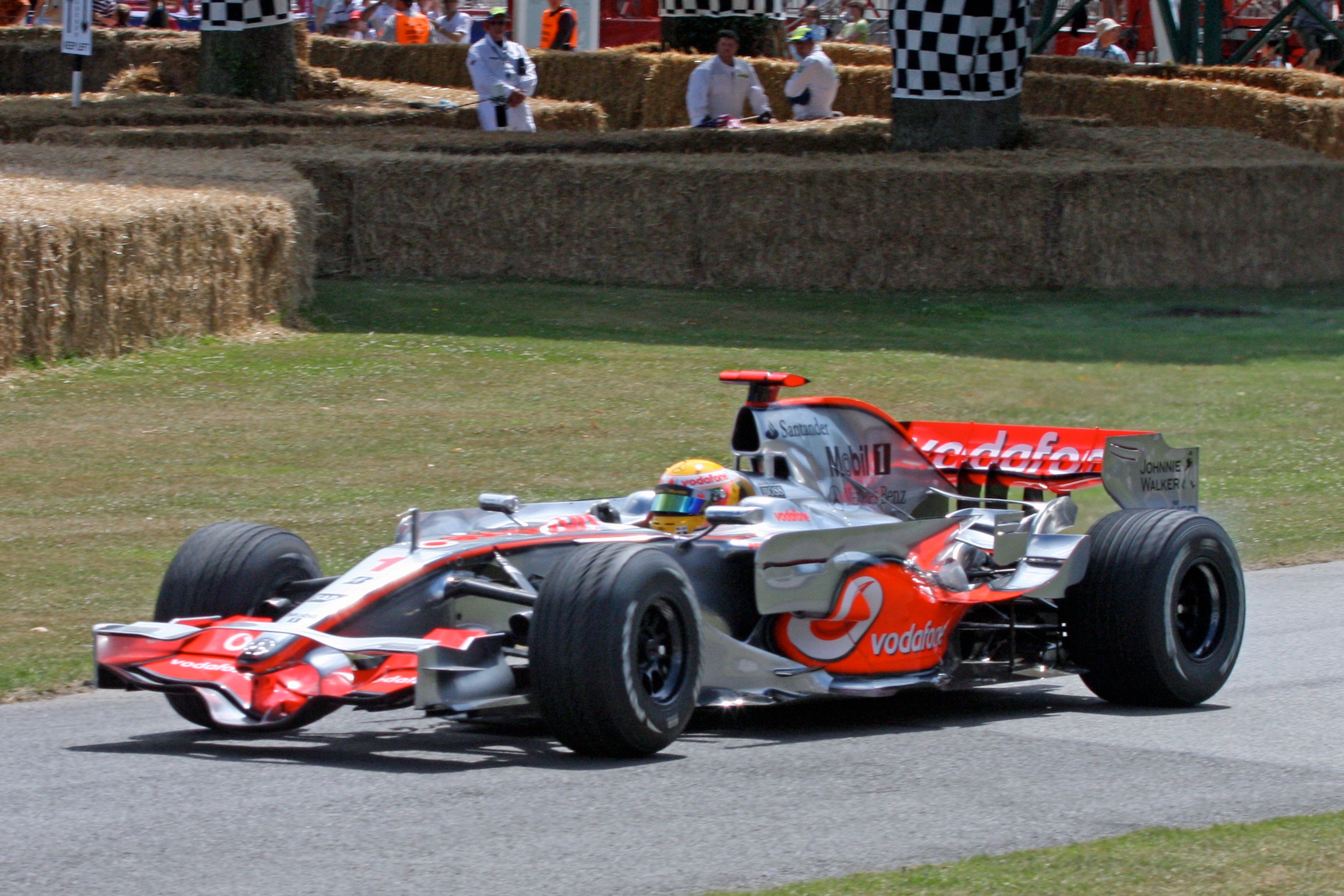 Racing car on track at the Hungaroring circuit