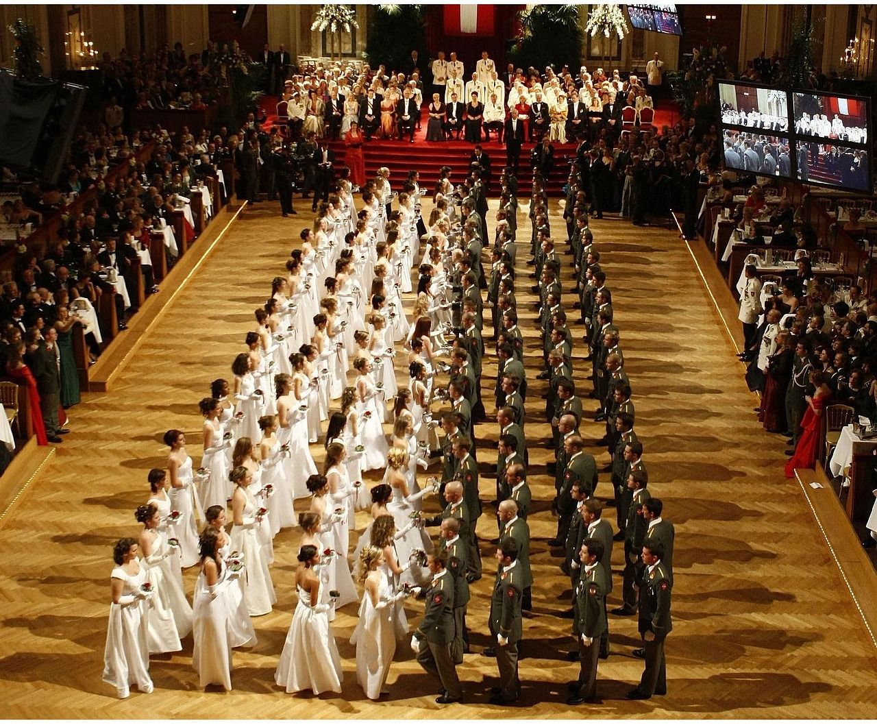Grand ballroom filled with guests at a formal gala event