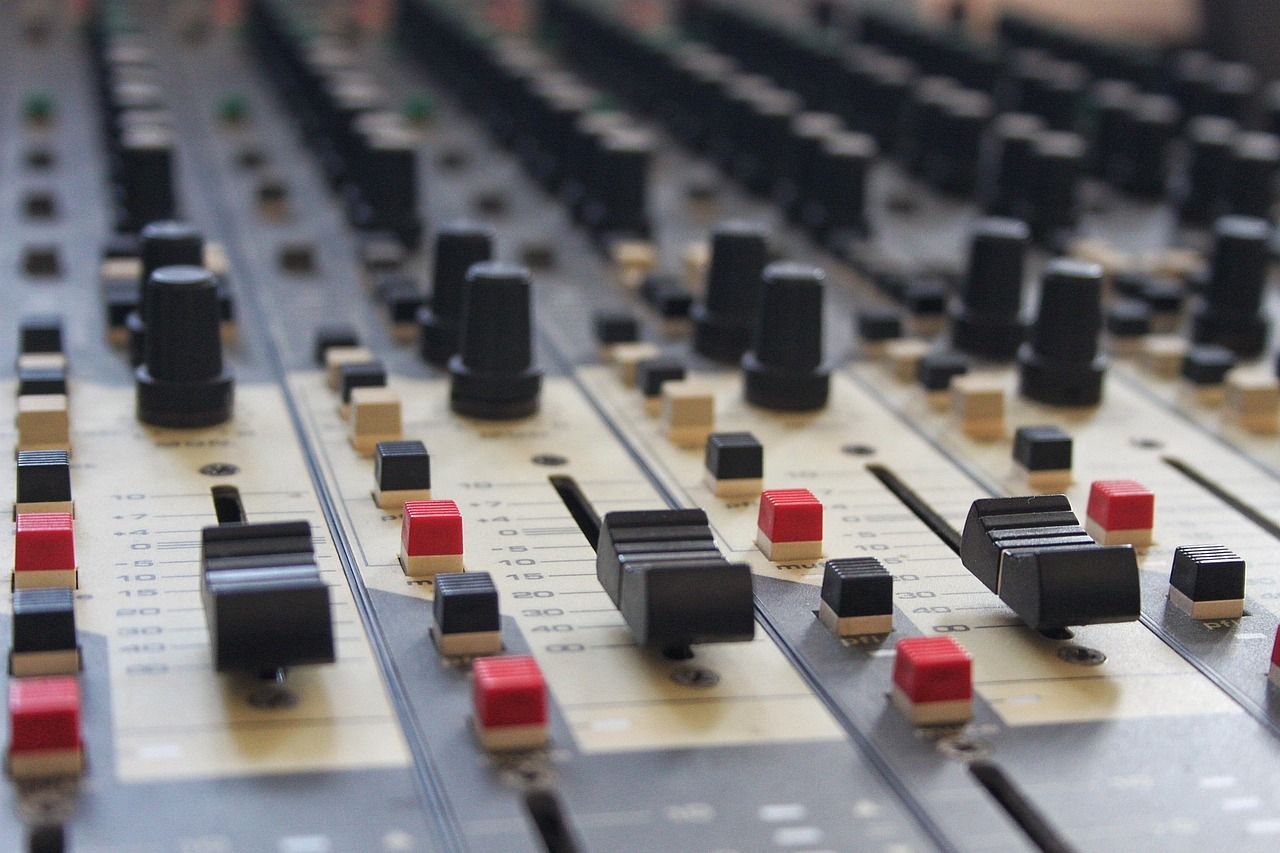 Vintage recording studio mixing desk