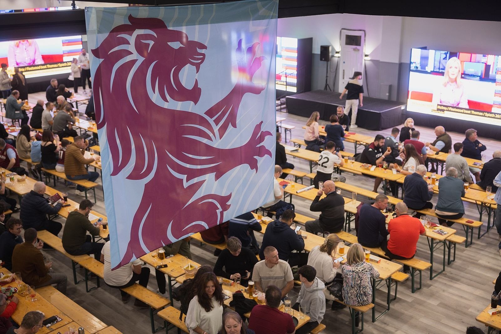 Premium hospitality area at Villa Park on a modern matchday