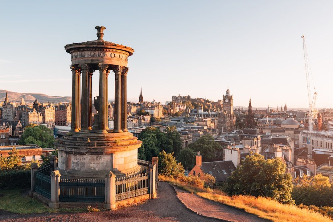 Edinburgh skyline at sunset, the city where international rugby was born in 1871