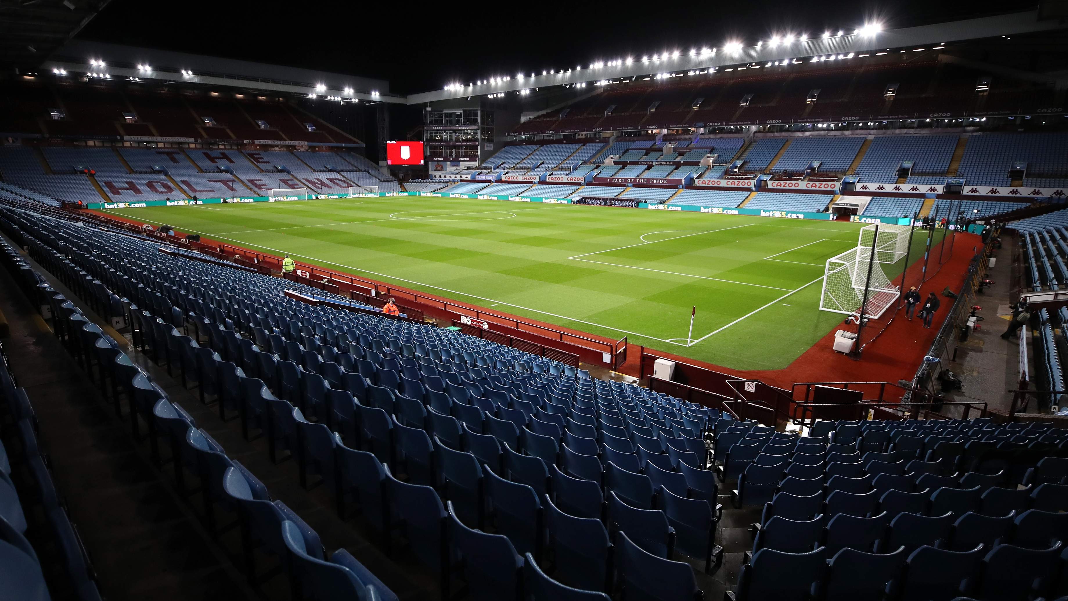 Aston Villa players in action at Villa Park