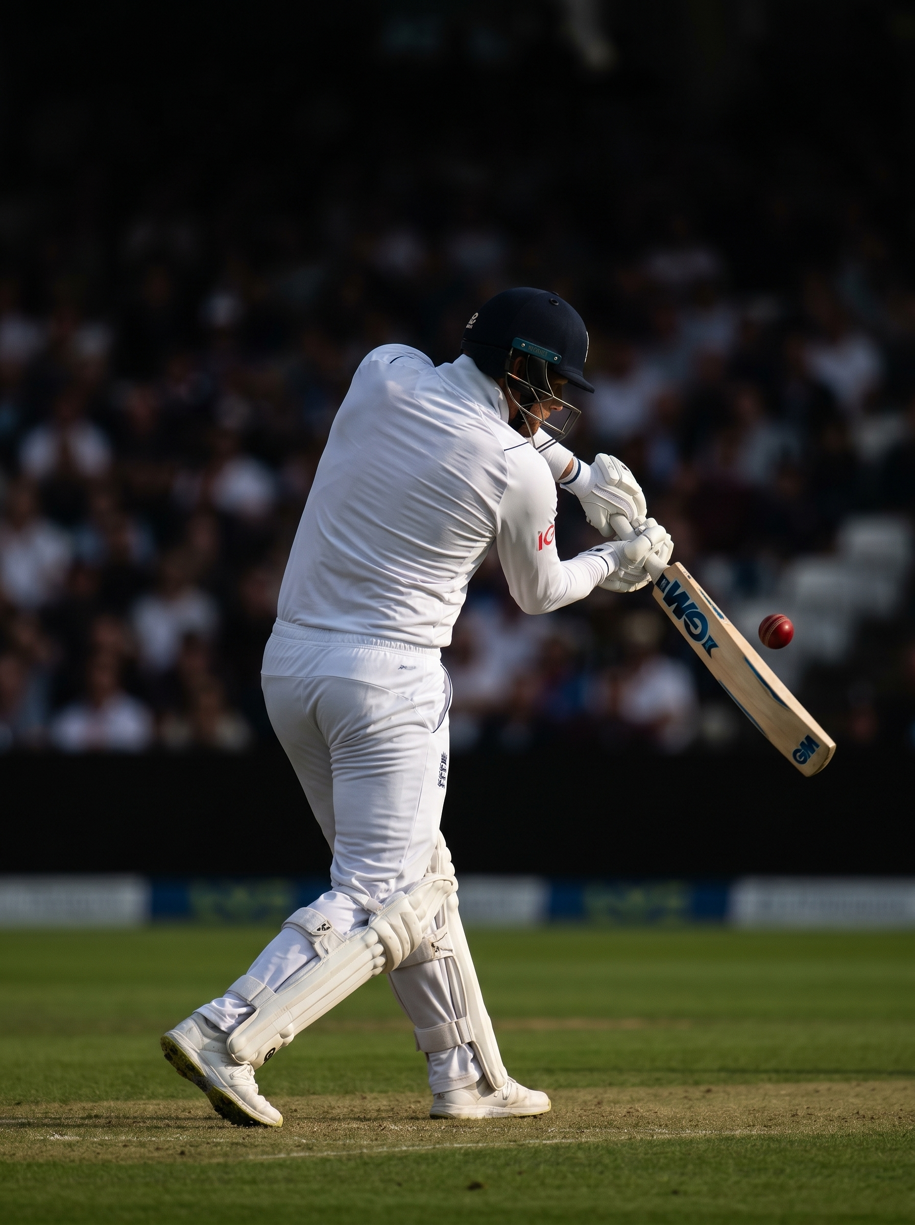 Cricket batsman hitting cricket ball