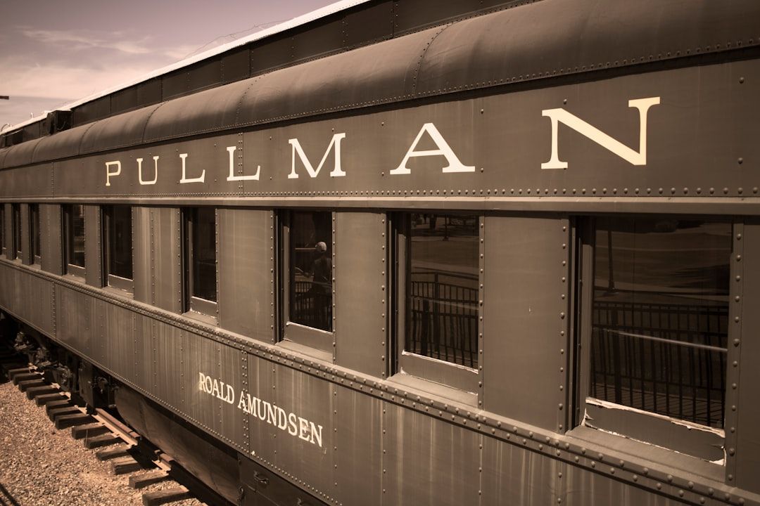 Vintage Pullman railway carriage in black and white