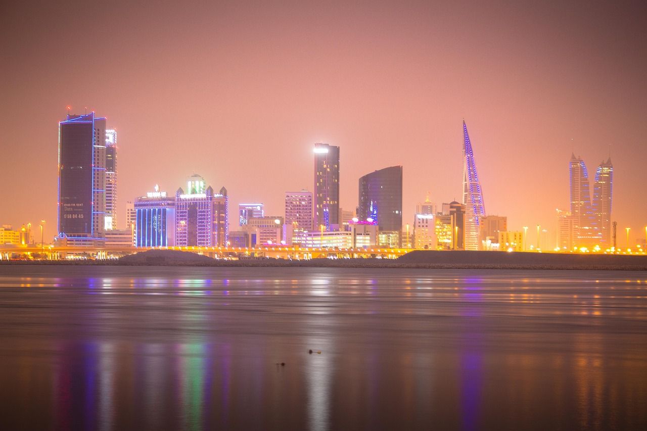 Bahrain Manama skyline at night