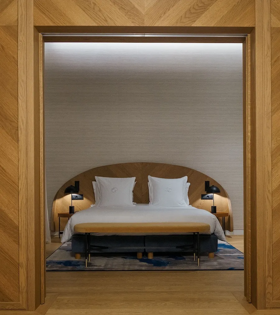 A room at Xenodocheio Milos in Athens — a neoclassical hotel on Kolokotroni Street, home to Estiatorio Milos